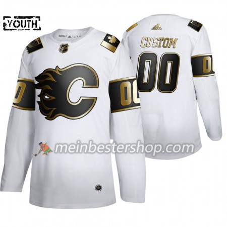 Calgary Flames Custom Adidas 2019-2020 Golden Edition Weiß Trikot Authentic - Kinder